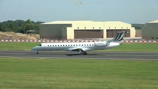 BAE Systems Corporate Air Travel Embraer ERJ145 arrival RIAT 2024 [upl. by Mallis428]