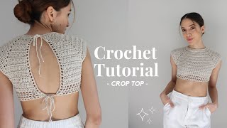 CROCHET TUTORIAL  Crop top paso a paso [upl. by Kunin2]