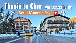 Winter Wonderland 🇨🇭 Swiss Mountain Drive 4K • Thusis to Chur via Lenzerheide • Scenic Drive [upl. by Nirihs]