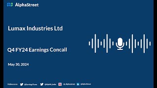 Lumax Industries Ltd Q4 FY202324 Earnings Conference Call [upl. by Eerej]