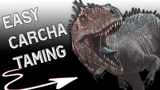 How to tame Carcharodontosaurus  easy trap for Carcha  Basic guide to Carcharodontosaurus in Ark [upl. by Elay]