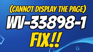 How to fix ps4 error code WV338981 cannot display the page [upl. by Som]