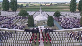 The remembrance ceremony at Tyne Cot Cemetery Belgium on 31072017 [upl. by Marler]