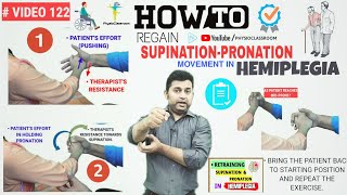 EXERCISE STRATEGIES TO RETRAIN PRONATION amp SUPINATION MOVEMENT IN STROKEHEMIPLEGIA PATIENTS [upl. by Noloc917]