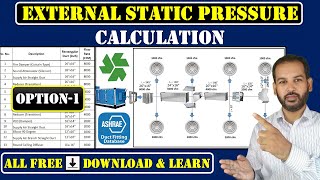 ESP External Static Pressure Calculation by ASHRAE Duct Fitting Database Software in Urdu [upl. by Ennaisoj]