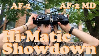 Minolta HiMatic Showdown AF2 vs AF2 MD [upl. by Whelan834]