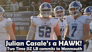 Julian Casale  Caldwell LB  Commits to Monmouth Football [upl. by Airtap]