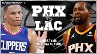 Phoenix Suns vs LA Clippers Full Game Highlights  Jan 8  2024 NBA Season [upl. by Kessel441]