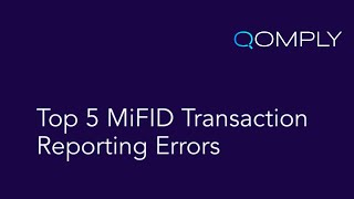 ❗Top 5 MiFID IIMiFIR Reporting Errors [upl. by Lemra]