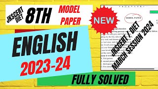 Class 8th English model paper 2023  2024  Solved  jkbose class 8th english paper 2023 [upl. by Hgielram]