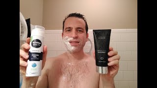 Nivea Men Sensitive Shaving Gel Vs Monat Cream Shave Review And Demo [upl. by Ljoka]