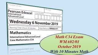 Edexcel IAL Math C34Oct2019Part1 [upl. by Florinda]