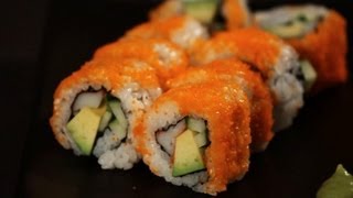 How to Make a California Roll  Sushi Lessons [upl. by Hplar]