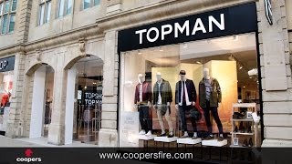 FireMaster® Concertina™ Fire Curtain installed at Topman retail store Oxford UK [upl. by Nale]