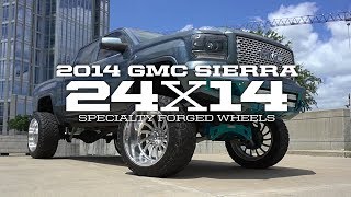 GMC Sierra on 24x14 Specialty Forged Wheels [upl. by Faydra699]