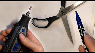 sharpen scissorss with dremel [upl. by Ingeborg]