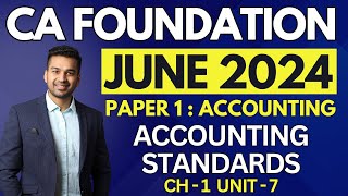 Ch 1 Theoretical Framework  Unit 7 Accounting Standards  CA Foundation Accounts  CA Parag Gupta [upl. by Olim]