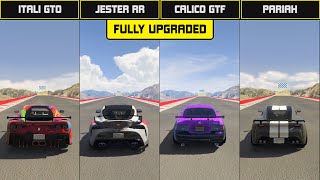 Jester RR Vs Calico GTF Vs Pariah Vs Itali GTO  Speed Test Drag Race  GTA 5 Online [upl. by Anella]