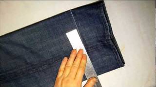 How to shorten Jean Pants with Attach Original hem part1 [upl. by Golub]