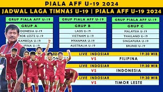 JADWAL PERTANDINGAN TIMNAS INDONESIA U19 PIALA AFF U19 2024 [upl. by Enelegna]