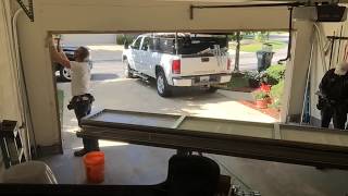 Garage door replacement time lapse [upl. by Inotna]