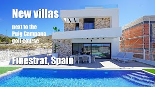 Modern affordable villas next to the Puig Campana golf course Finestrat Spain  Property in Spain [upl. by Ecadnac860]