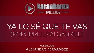 Karaokanta  Alejandro Fernández  Ya lo sé que te vas   Popurri Juan Gabriel [upl. by Yesnil483]