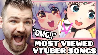 First Time Reacting to THE BIGGEST EVER VTUBER SONGS  REACTION [upl. by Adriena796]