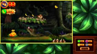 Donkey Kong Country Returns 3D  100 Walkthrough Part 1  World 1 Jungle Puzzle Pieces KONG [upl. by Alleen]