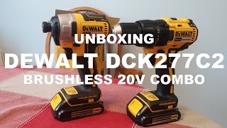 DEWALT DCK277C2 Brushless 20V Max DrillImpact Driver Set Unboxing [upl. by Anazraf]