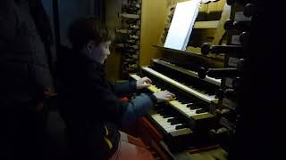 Julien playing the organ at Bourges Cathedral [upl. by Aneloc]