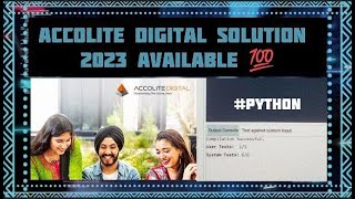 Accolite Digital SolutionAll Campus SolutionDriveAccolite 2023Python Codes accolite solution [upl. by Eenolem]