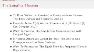 Sampling Signals 813  The Sampling Theorem [upl. by Burnham]