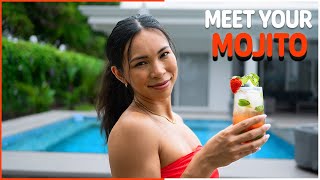 Is This the Most Relaxing Drink Ever Strawberry Mojito ASMR at Our Tiki Bar 🍹😌 [upl. by Nawotna]