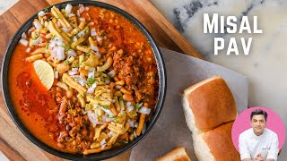 Misal Pav Recipe in Hindi  मिसळ पाव  Mumbai Street Food Recipe  Kunal Kapur Snacks Recipes [upl. by Ereveneug453]