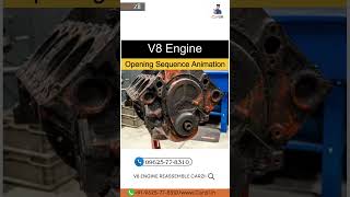 V8 Engine Reassemble Animation  Car Head Piston Cylinder Crank  Carzii cars ytshorts v8engine [upl. by Sanfourd]