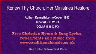 Renew Thy Church Her Ministries Restore  Hymn Lyrics amp Orchestral Music [upl. by Ruggiero]