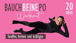 20 MIN BAUCH BEINE PO WORKOUT  Straffen formen und kräftigen  Katja Seifried [upl. by Sawyor]