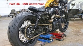 Harley Davidson Sportster 48 Customisation Series Part 4b  200 Wide Tyre [upl. by Nosahc]