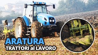 Aratura trattori al lavoro Landini Mythos 110 con aratro [upl. by Sille678]