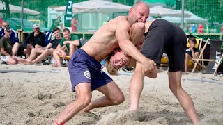 O Kosyntsev EST vs K Mägisalu EST 80kg Men beach wrestling Estonia [upl. by Thalia]