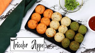 Tricolour Appe  Rava Oats Appe  Independence Day Special  Instant Oats Appam Recipe [upl. by Yhtimit]