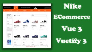 Vuejs 3  Vuetify 3 How to create an Nike Shoes Shop  Ecommerce website ui design using vuejs [upl. by Tierza]