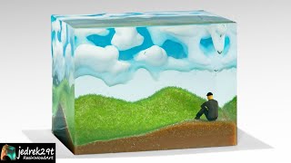 DIORAMA from Photo How to Make Epoxy Resin Mountains  Resin Art [upl. by Galligan]