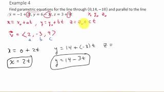 Finding Parametric Equations Through a Point and Parallel to a Line [upl. by Alletsyrc]