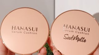 Cushion Hanasui Serum Shade Light Ivory vs Soulmatte Shade Porcelain   Shade Terbaru 2023 [upl. by Llertnov]