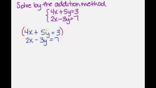 solve a system of equations by the addition method [upl. by Latreese522]