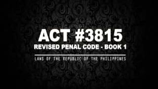 REVISED PENAL CODE  BOOK 1 AUDIOBOOK [upl. by Berkin254]