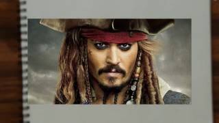 como dibujar a lapiz  jack sparrow piratas del caribe [upl. by Akli]