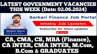 Latest Govt PSU Jobs Update 020624  CA CMA CS MBA CA Inter CMA Inter MCom BCom Graduate [upl. by Hsiwhem574]